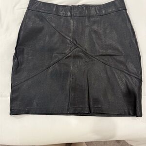 NWOT Black Faux Leather Mini Skirt | Panel Detail | Y2K Edgy | Size L